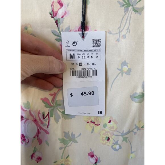 Zara Dress Womens Size Medium Mini Spring Floral Party Guest Feminine NEW NWT - Picture 4 of 16